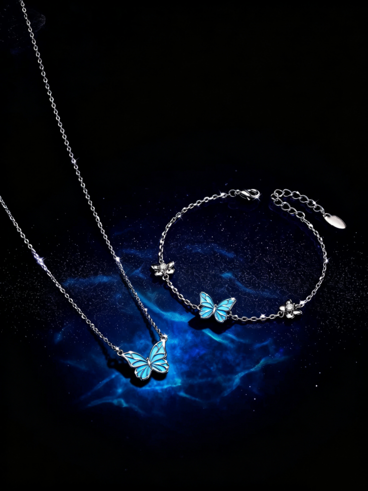Luminous Dream Blue Butterfly Bracelet