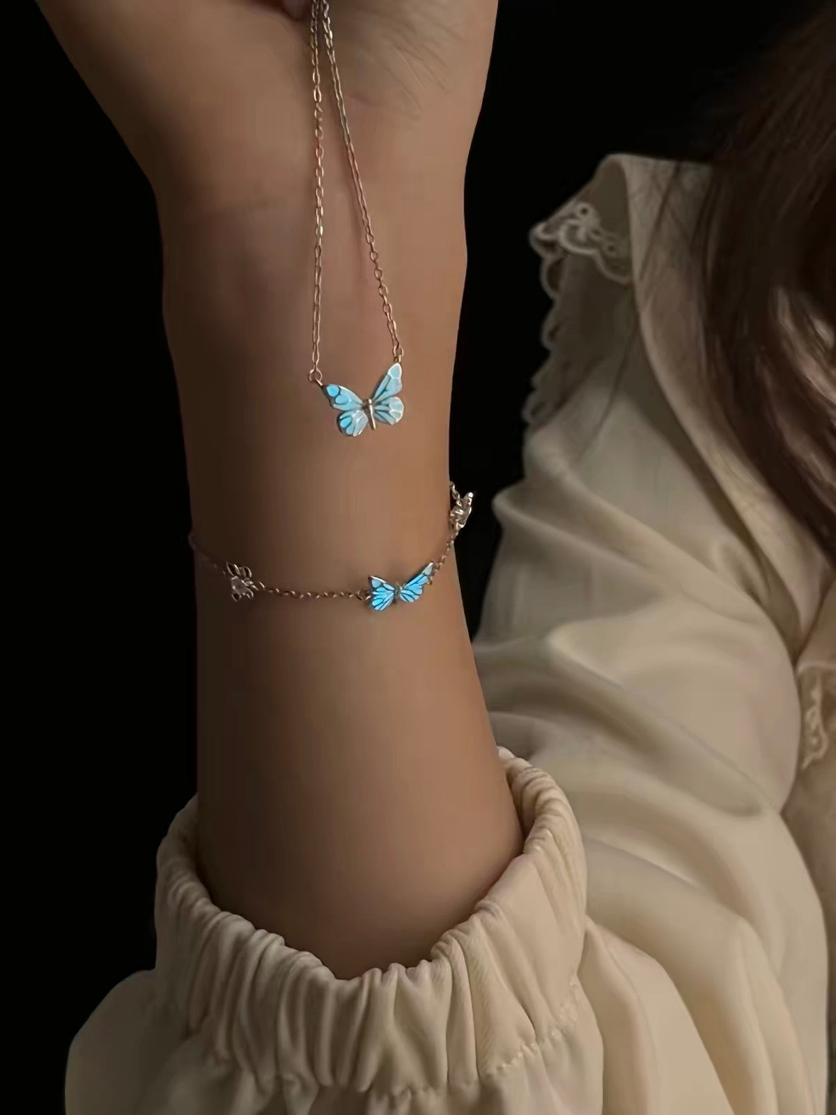 Luminous Dream Blue Butterfly Bracelet