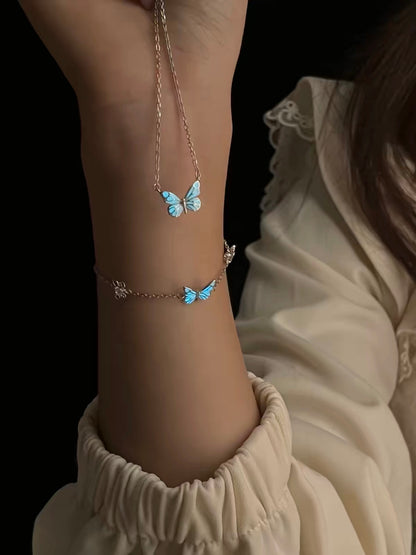 Luminous Dream Blue Butterfly Bracelet