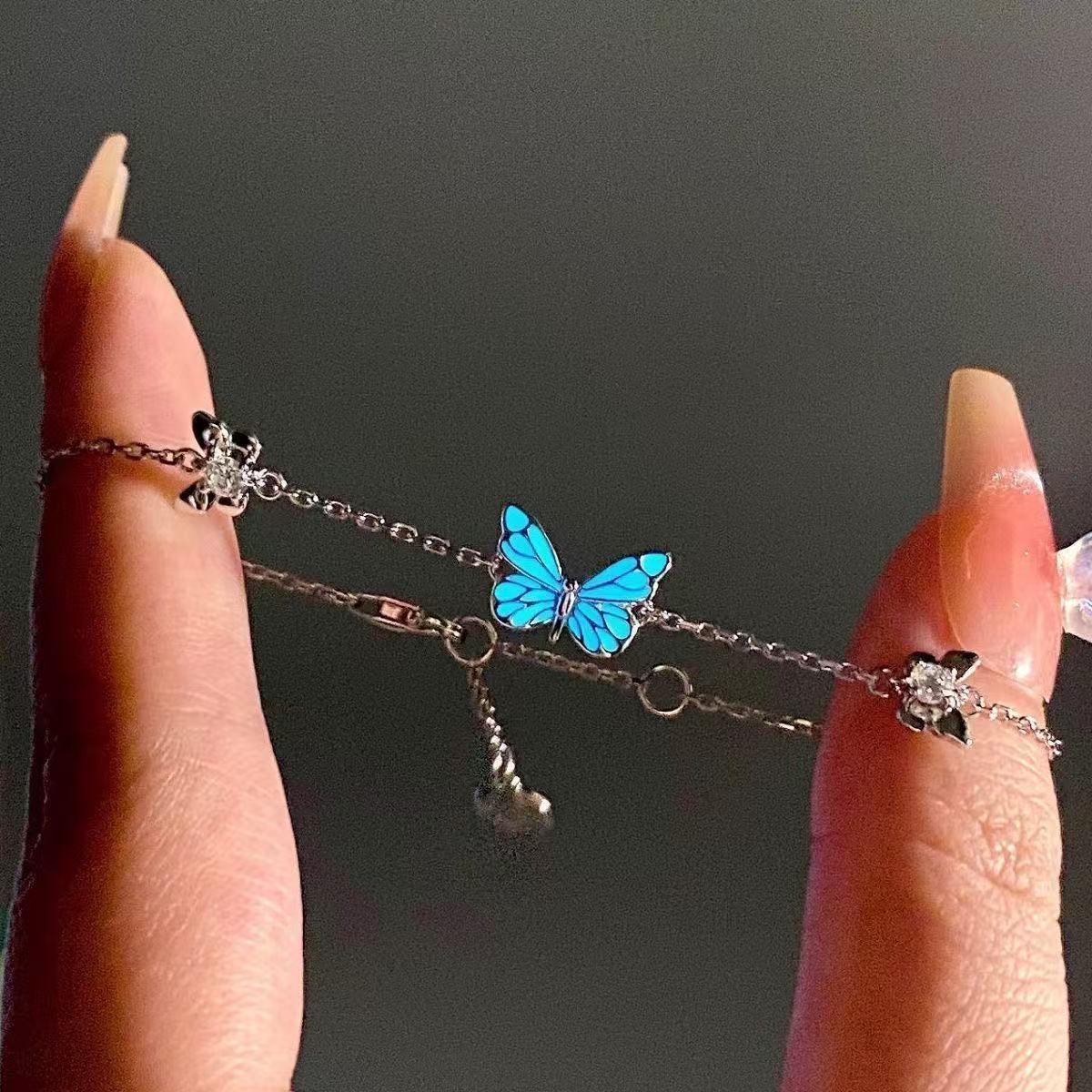 Luminous Dream Blue Butterfly Bracelet